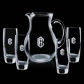 Belfast Crystalline Pitcher w/ 4 Hiball Glasses